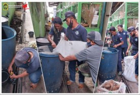 Giat Tim Kebersihan Dinas Perdagangan Membuat Komposter di Pasar Pingit
