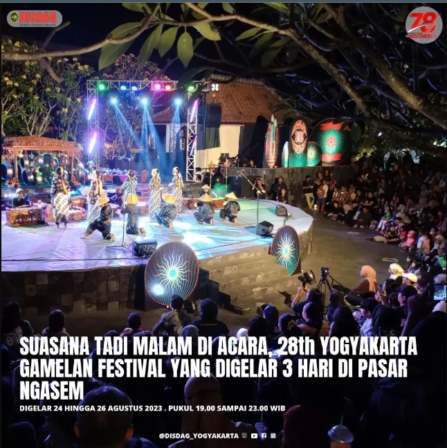 Festival Gamelan Memeperingati 28 Tahun Yogyakarta yang di Gelar 3 Hari di Pasar Ngasem