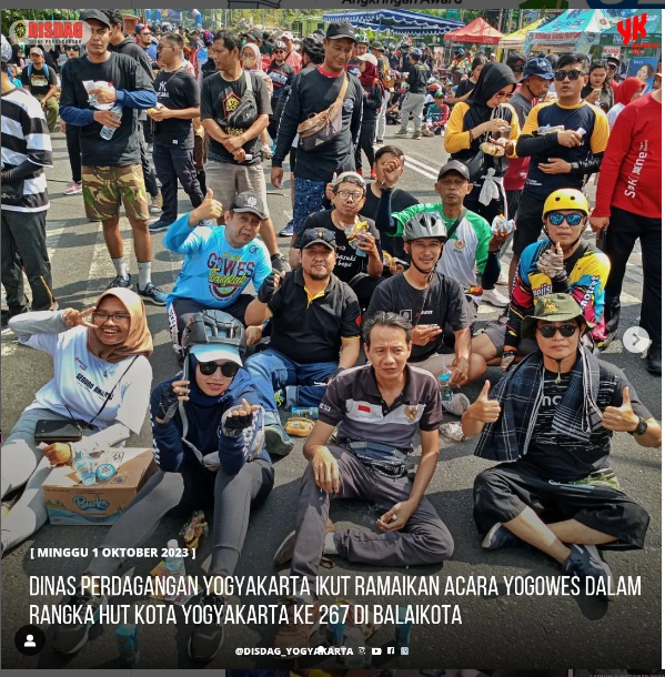 Dinas Perdagangan Yogyakarta Ikut Ramaikan Acara Yogowes dalam Rangka HUT Kota Yogyakarta ke 267 di Balaikota