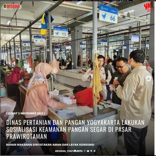 Dinas Pertanian dan Pangan Yogyakarta Lakukan Sosialisasi Keamanan Pangan Segar Di Pasar Prawirotaman