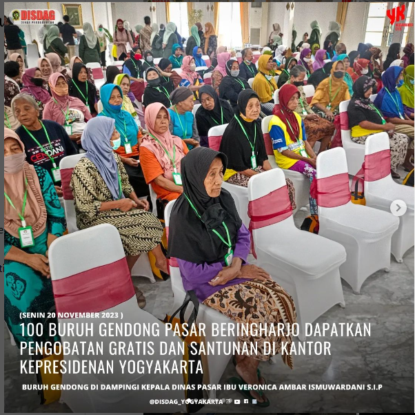 100 Buruh Gendong Pasar Beringharjo Dapatkan Pengobatan Gratis dan Santunan Di Kantor Kepresidenan Yogyakarta